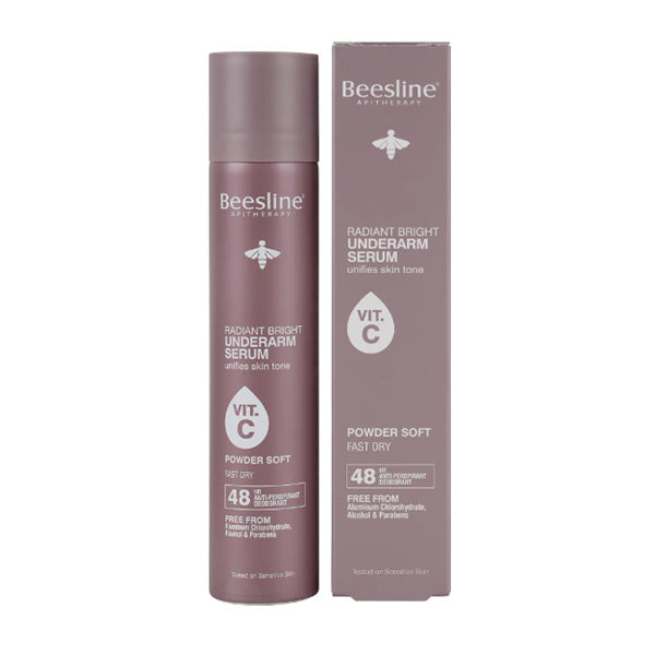 Beesline Radiant Bright Underarm Serum Powder Soft 48hr 150ml